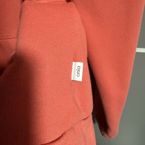 Onia Men Hooded Sweatshirt Kangaroo Pocket Casual Lounge Pink Medium - Picture 5 of 7